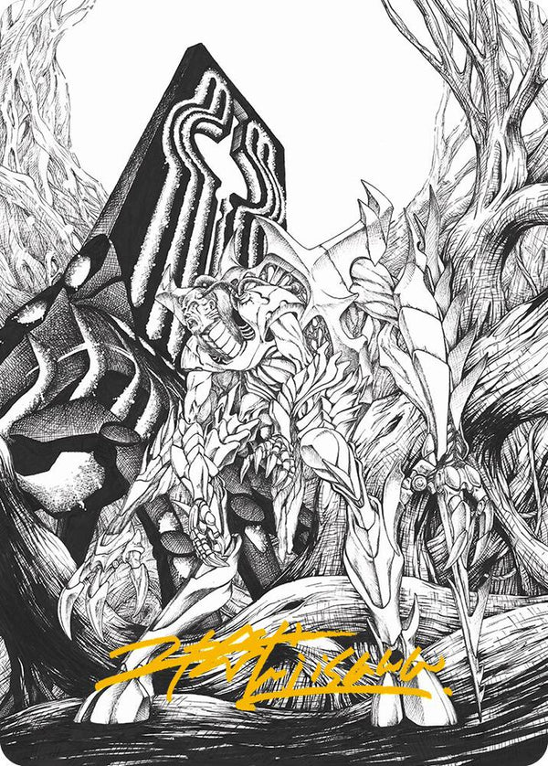 Lukka, Bound to Ruin Art Card (Gold-Stamped Signature) (79) [Phyrexia: All Will Be One Art Series]