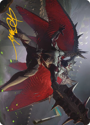 Phyrexian Vindicator Art Card (7/81) (Gold-Stamped Signature) [Phyrexia: All Will Be One Art Series]