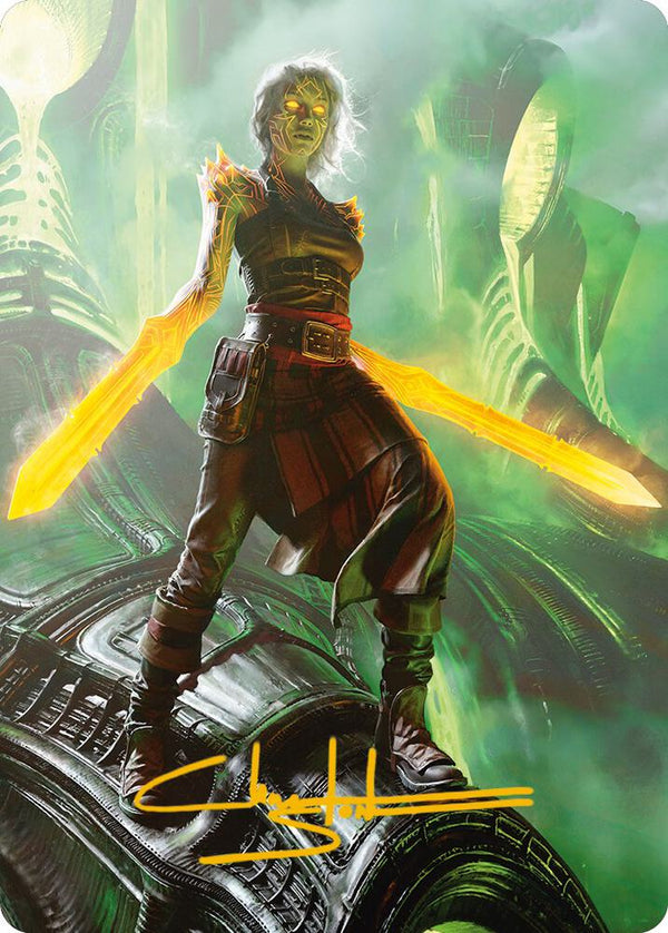 Nahiri, the Unforgiving Art Card (51/81) (Gold-Stamped Signature) [Phyrexia: All Will Be One Art Series]