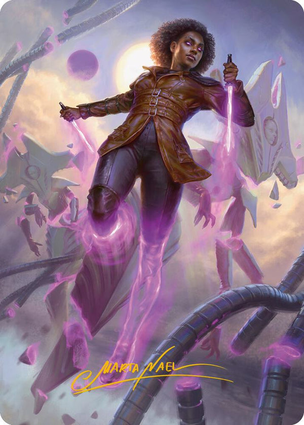 Kaya, Intangible Slayer Art Card (Gold-Stamped Signature) (49) [Phyrexia: All Will Be One Art Series]