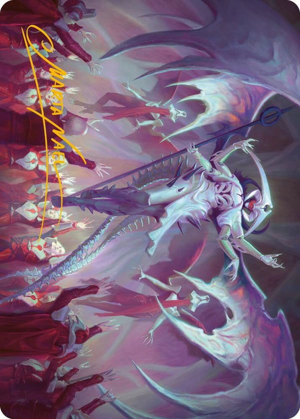 Atraxa, Grand Unifier Art Card (45/81) (Gold-Stamped Signature) [Phyrexia: All Will Be One Art Series]