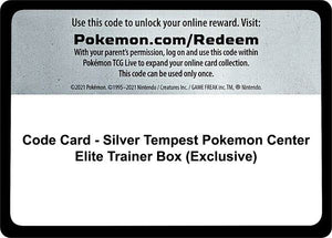 Code Card - Silver Tempest Pokemon Center Elite Trainer Box (Exclusive) [SWSH12 Silver Tempest]