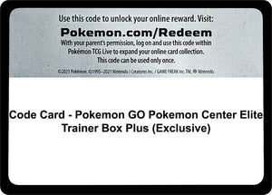 Code Card - Pokemon GO Pokemon Center Elite Trainer Box Plus (Exclusive) [Pokemon GO]