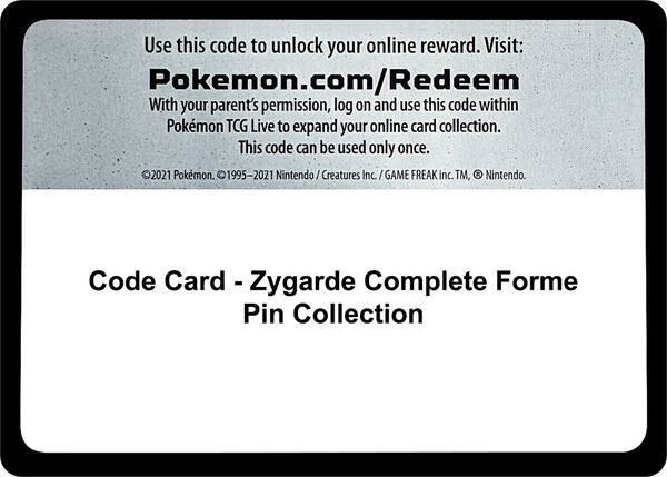 Code Card - Zygarde Complete Forme Pin Collection [SM Base Set]
