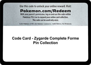 Code Card - Zygarde Complete Forme Pin Collection [SM Base Set]