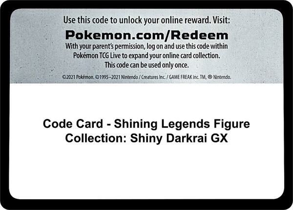Code Card - Shining Legends Figure Collection: Shiny Darkrai GX [Shining Legends]