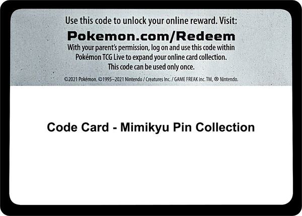 Code Card - Mimikyu Pin Collection [SM Base Set]