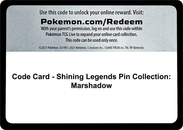 Code Card - Shining Legends Pin Collection: Marshadow [Shining Legends]