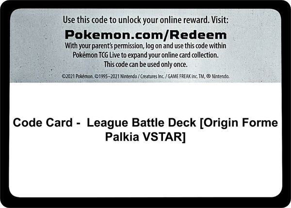 Code Card - League Battle Deck [Origin Forme Palkia VSTAR] [Miscellaneous Cards and Products]