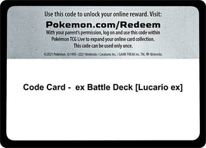 Code Card - ex Battle Deck [Lucario ex] [Miscellaneous Cards and Products]