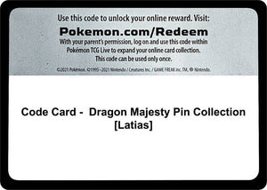 Code Card - Dragon Majesty Pin Collection [Latias] [World Championship Decks]