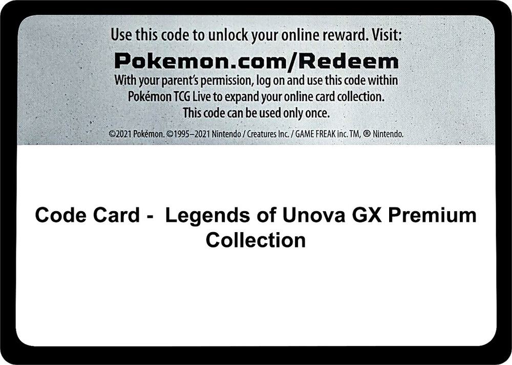 Code Card - Legends of Unova GX Premium Collection [World Championship Decks]