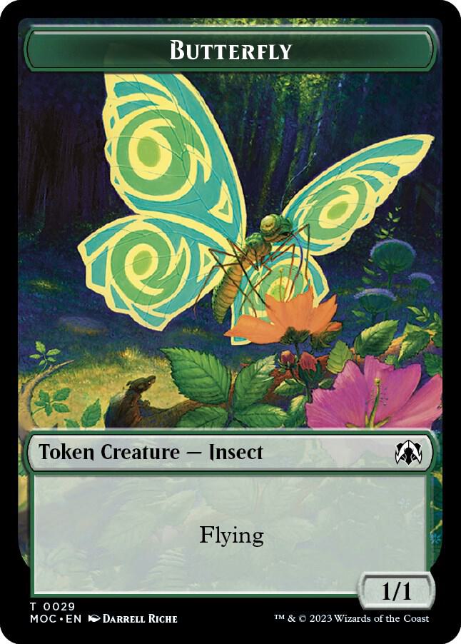 Butterfly // City's Blessing Double-sided Token (29 // 45) [March of the Machine Commander]