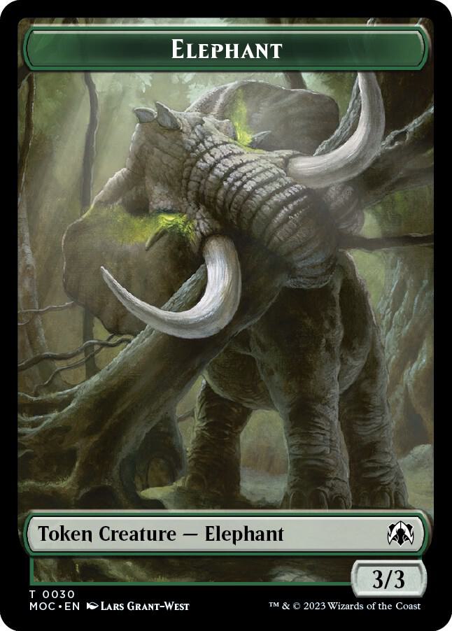 Elephant // City's Blessing Double-sided Token (30 // 45) [March of the Machine Commander]