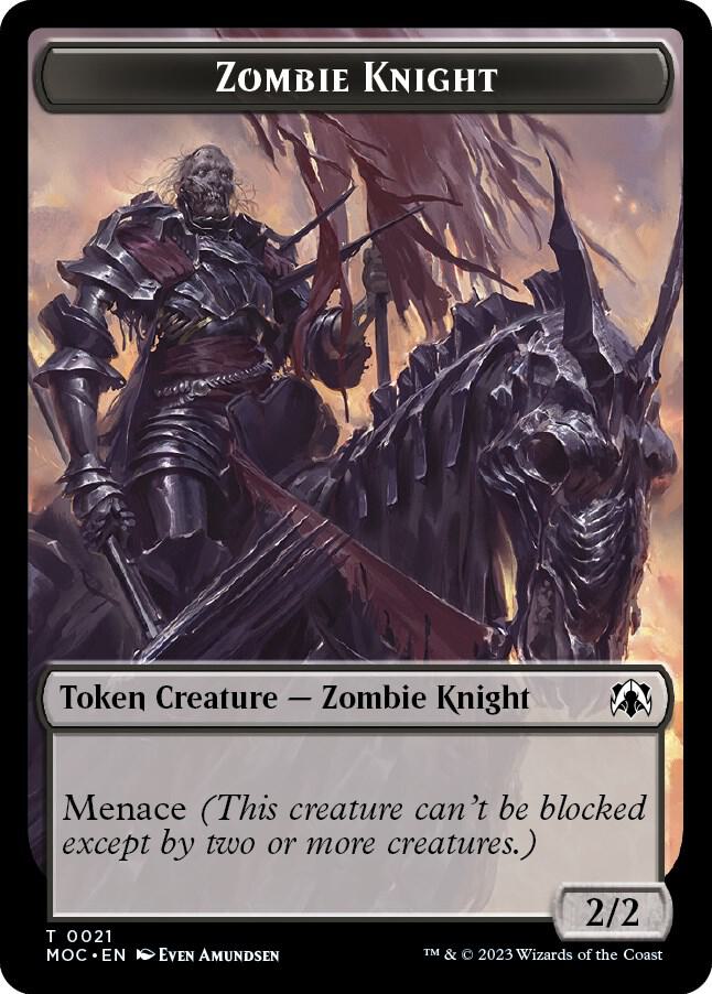 Zombie Knight // Human Double-sided Token (21 // 6) [March of the Machine Commander]