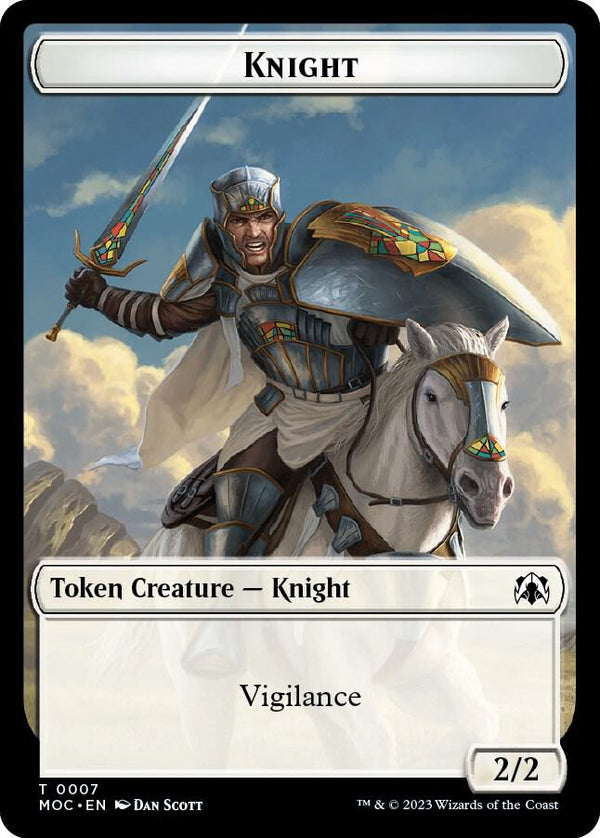 Knight (7) // Spirit (14) Double-sided Token (14 // 7) [March of the Machine Commander]
