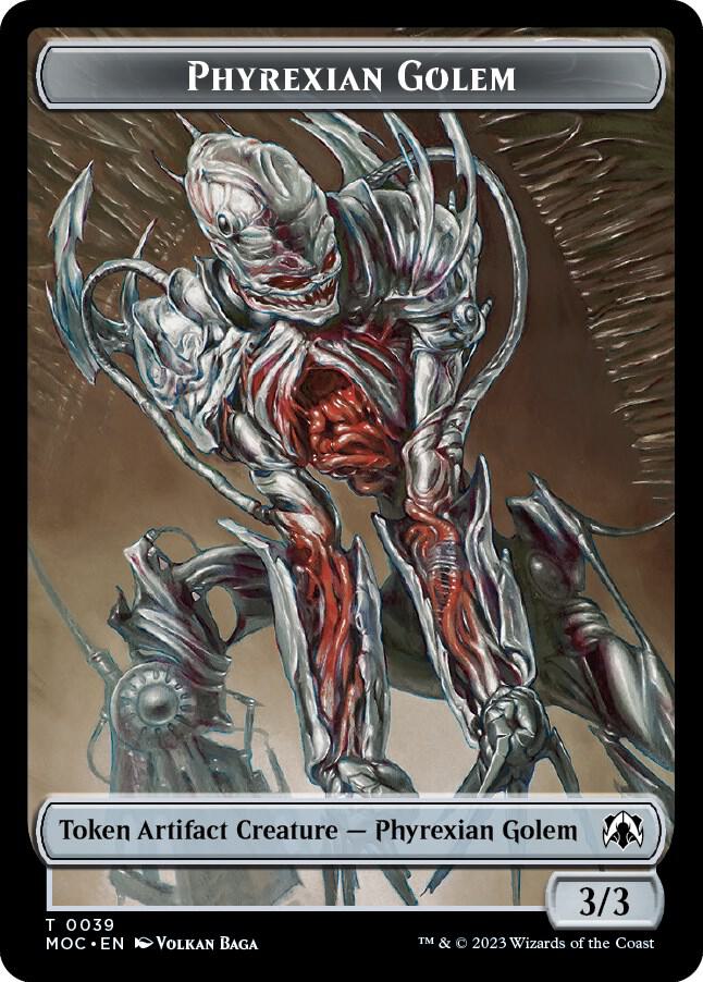 Phyrexian Golem // Construct Double-sided Token (39 // 34) [March of the Machine Commander]
