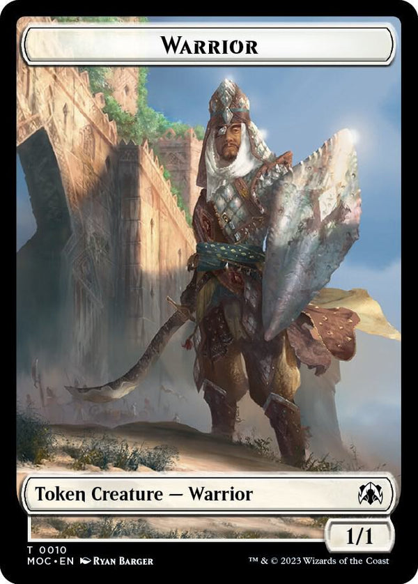 Warrior // Emblem - Elspeth, Sun's Champion Double-sided Token (10 // 43) [March of the Machine Commander]