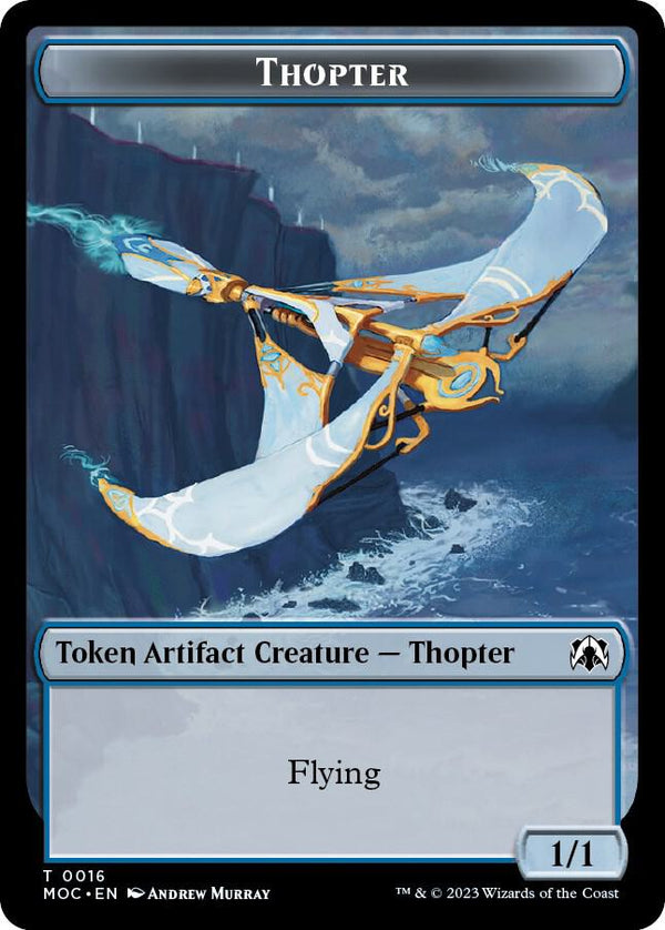 Thopter // Gold Double-sided Token (16 // 36) [March of the Machine Commander]