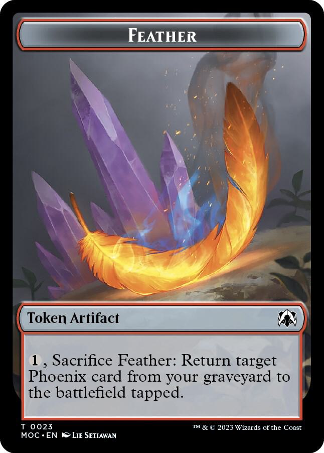 Feather // Servo Double-sided Token (23 // 42) [March of the Machine Commander]
