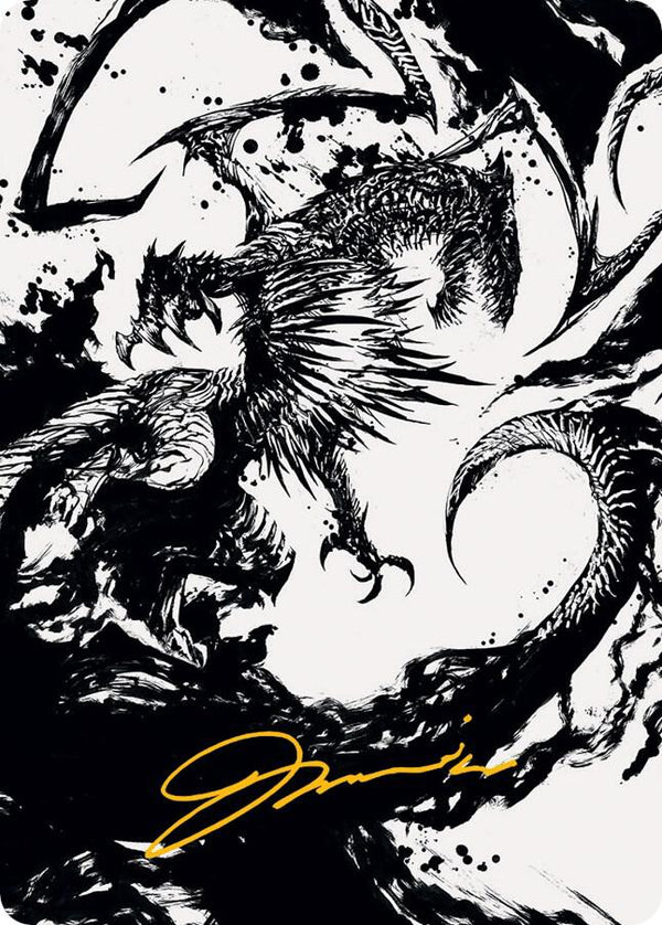Skithiryx, the Blight Dragon Art Card (Gold-Stamped Signature) (71) [March of the Machine Art Series]