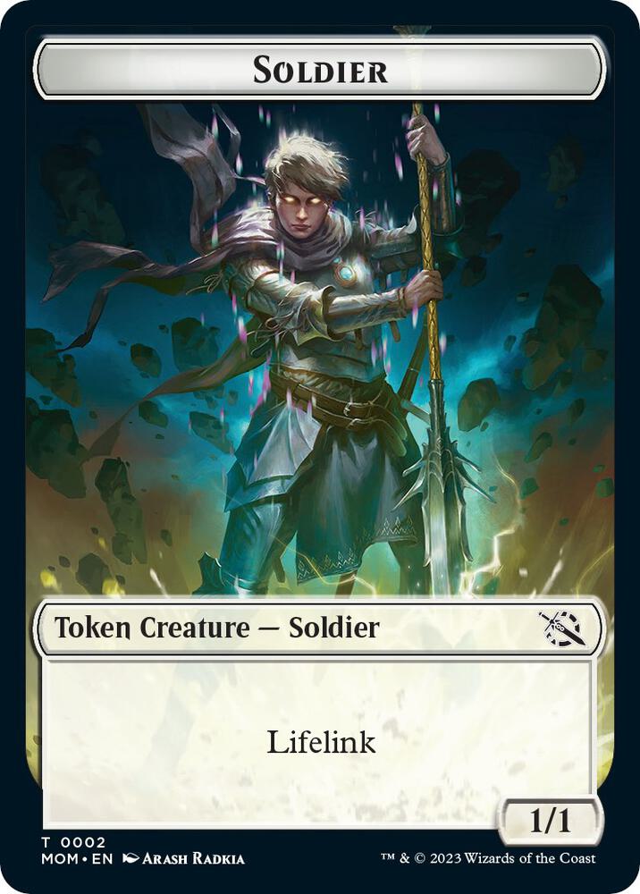 Soldier // Emblem - Teferi Akosa of Zhalfir Double-Sided Token (2 // 22) [March of the Machine]