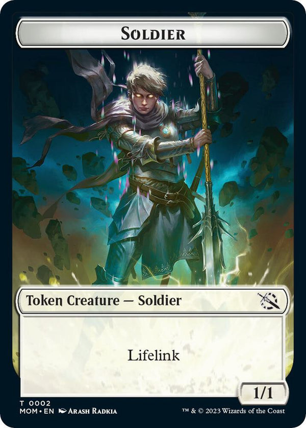 Soldier // Emblem - Teferi Akosa of Zhalfir Double-Sided Token (2 // 22) [March of the Machine]