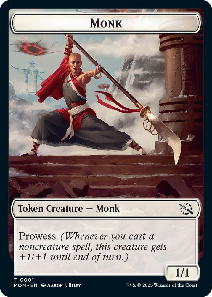Monk // Phyrexian Saproling Double-Sided Token (1 // 8) [March of the Machine]
