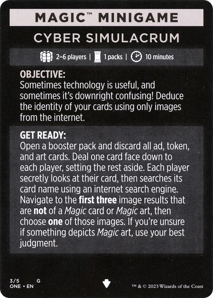 Magic Minigame: Cyber Simulacrum (3) [Phyrexia: All Will Be One]