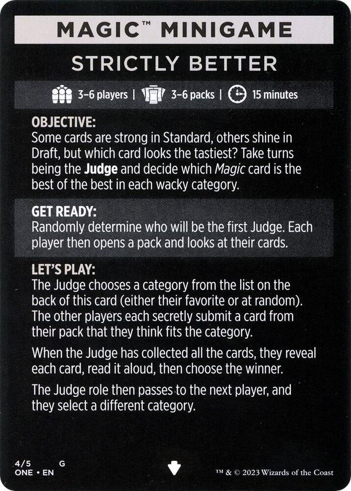 Magic Minigame: Strictly Better (4) [Phyrexia: All Will Be One]
