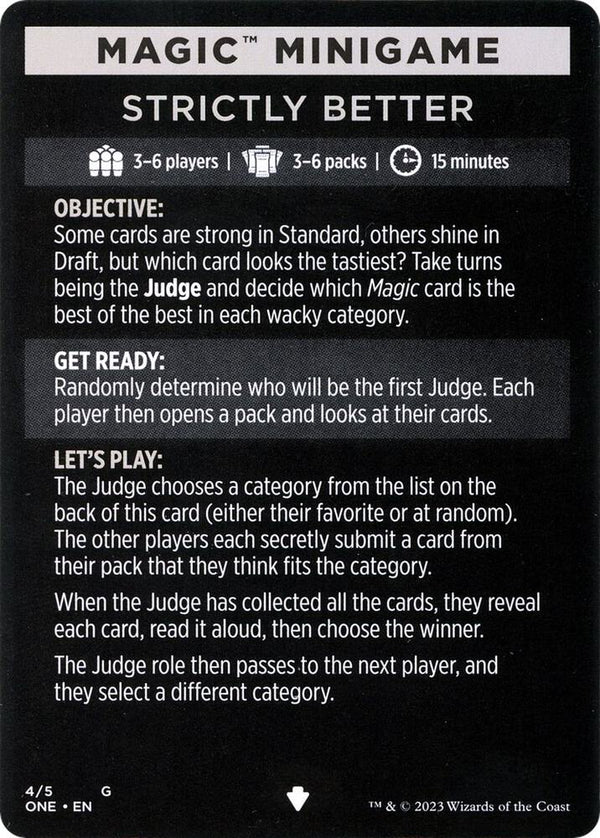 Magic Minigame: Strictly Better (4) [Phyrexia: All Will Be One]