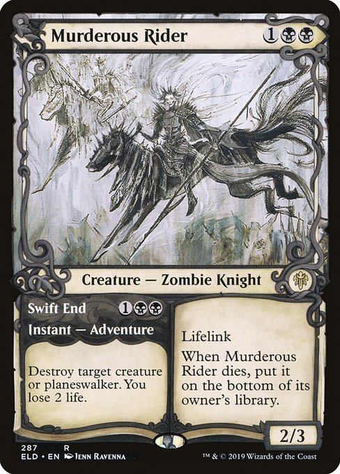 Murderous Rider // Swift End (287) [Throne of Eldraine] [Showcase]
