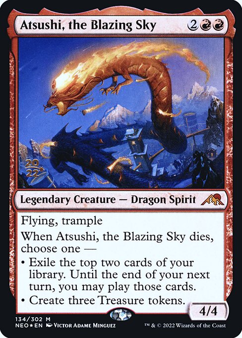 Atsushi, the Blazing Sky (134s) [Kamigawa: Neon Dynasty Promos]