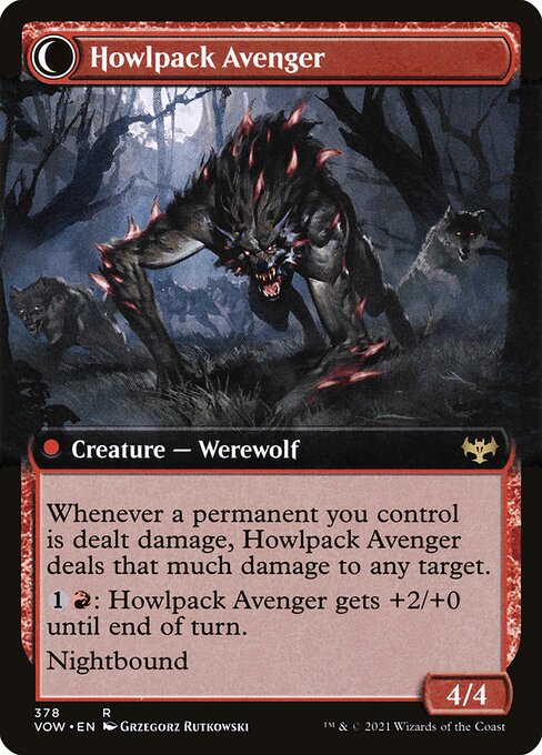 Ill-Tempered Loner // Howlpack Avenger (378) [Innistrad: Crimson Vow] [Extended Art] Reverse