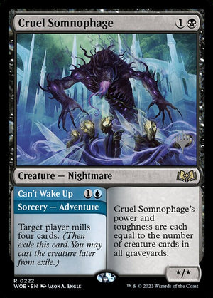 Cruel Somnophage // Can't Wake Up (222p) [Wilds of Eldraine Promos]
