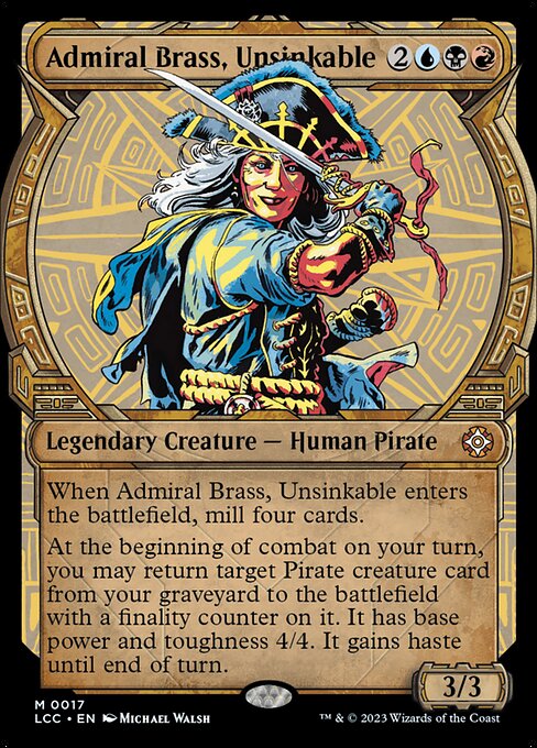 Admiral Brass, Unsinkable (17) [The Lost Caverns of Ixalan Commander] [Showcase]