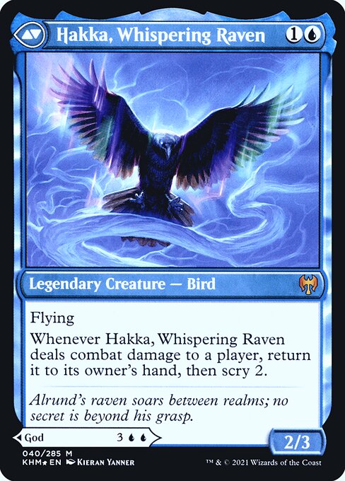 Alrund, God of the Cosmos // Hakka, Whispering Raven (40s) [Kaldheim Promos]
