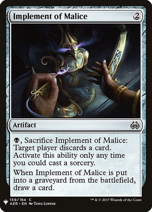 Implement of Malice (AER-159) [The List]