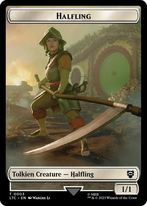 Halfling // Treasure Double-Sided Token (3 // 12) [Tales of Middle-earth Commander]