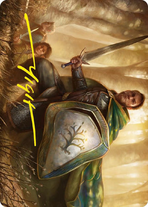 Boromir, Warden of the Tower Art Card (Gold-Stamped Signature) (1) [Universes Beyond: The Lord of the Rings: Tales of Middle-earth Art Series]