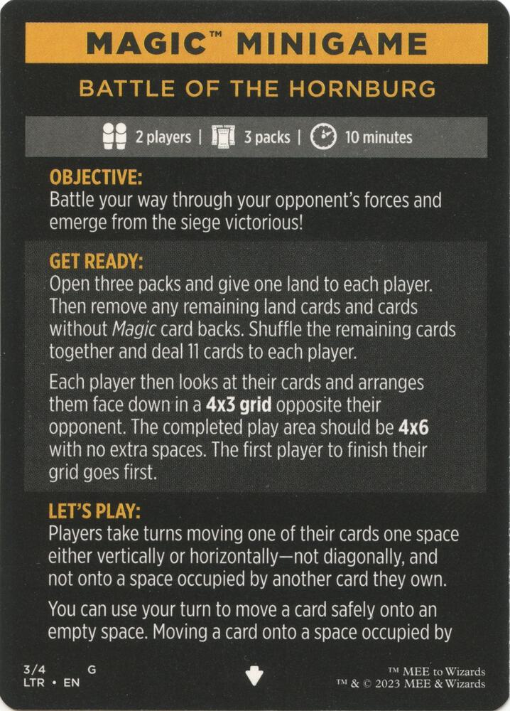 Magic Minigame: Battle of the Hornburg (3) [The Lord of the Rings: Tales of Middle-earth]