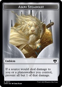 Emblem - Ajani Steadfast // Wizard Double-Sided Token (77 // 71) [Commander Masters]