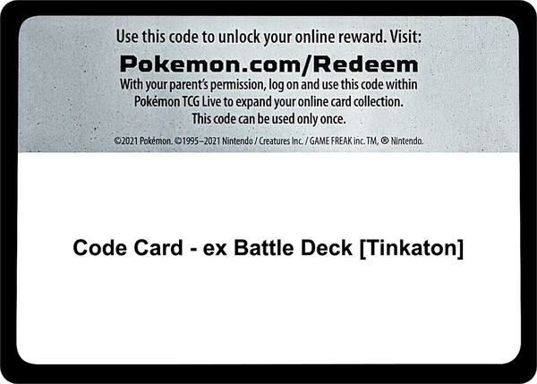 Code Card - ex Battle Deck [Tinkaton] [Miscellaneous Cards and Products]