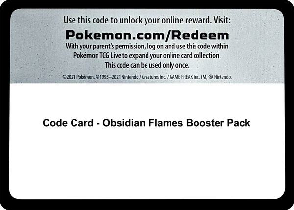 Code Card - Obsidian Flames Booster Pack [SV03 Obsidian Flames]