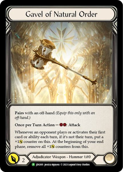 Gavel of Natural Order - JDG005 [Flesh and Blood Promo Cards]
