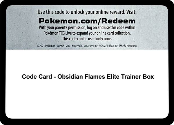 Code Card - Obsidian Flames Elite Trainer Box [SV03 Obsidian Flames]