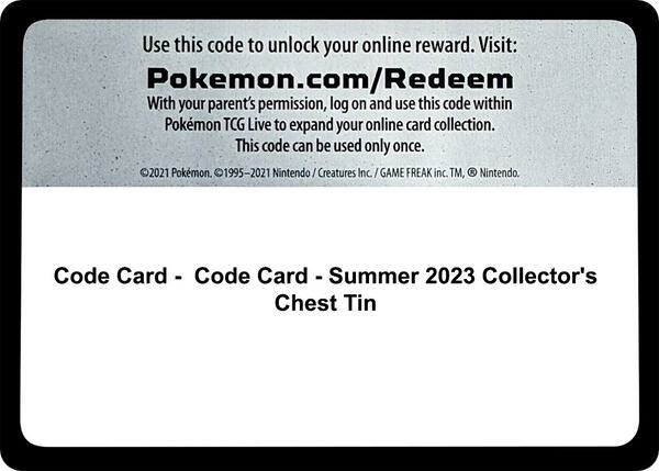 Code Card - Summer 2023 Collector's Chest Tin [SWSH05 Battle Styles]