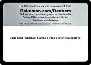 Code Card - Obsidian Flames 3 Pack Blister [Houndstone] [SV03 Obsidian Flames]