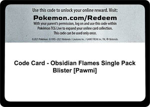 Code Card - Obsidian Flames Single Pack Blister [Pawmi] [SV03 Obsidian Flames]