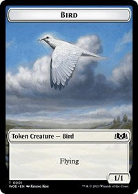 Bird // Human Double-Sided Token (6 // 2) [Wilds of Eldraine Commander]